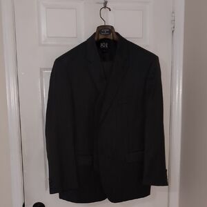 Joseph Abboud Men's Grey Three Piece Two-Button Notch Lapel Suit Flat Front Pant